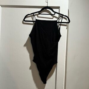 NEVER WORN Open Back Ribbed Thong Bodysuit